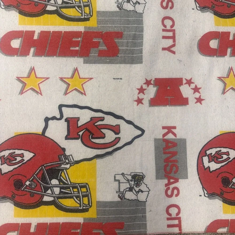 Vtg Kansas City Chiefs Blanket 72x90 Brand New Sealed Package Officialy Licensed